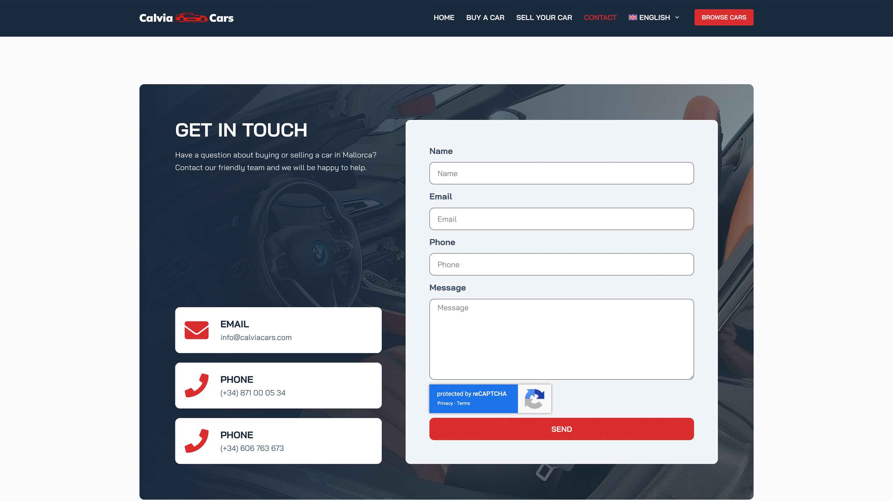 New website design for Calvia Cars by Jayco