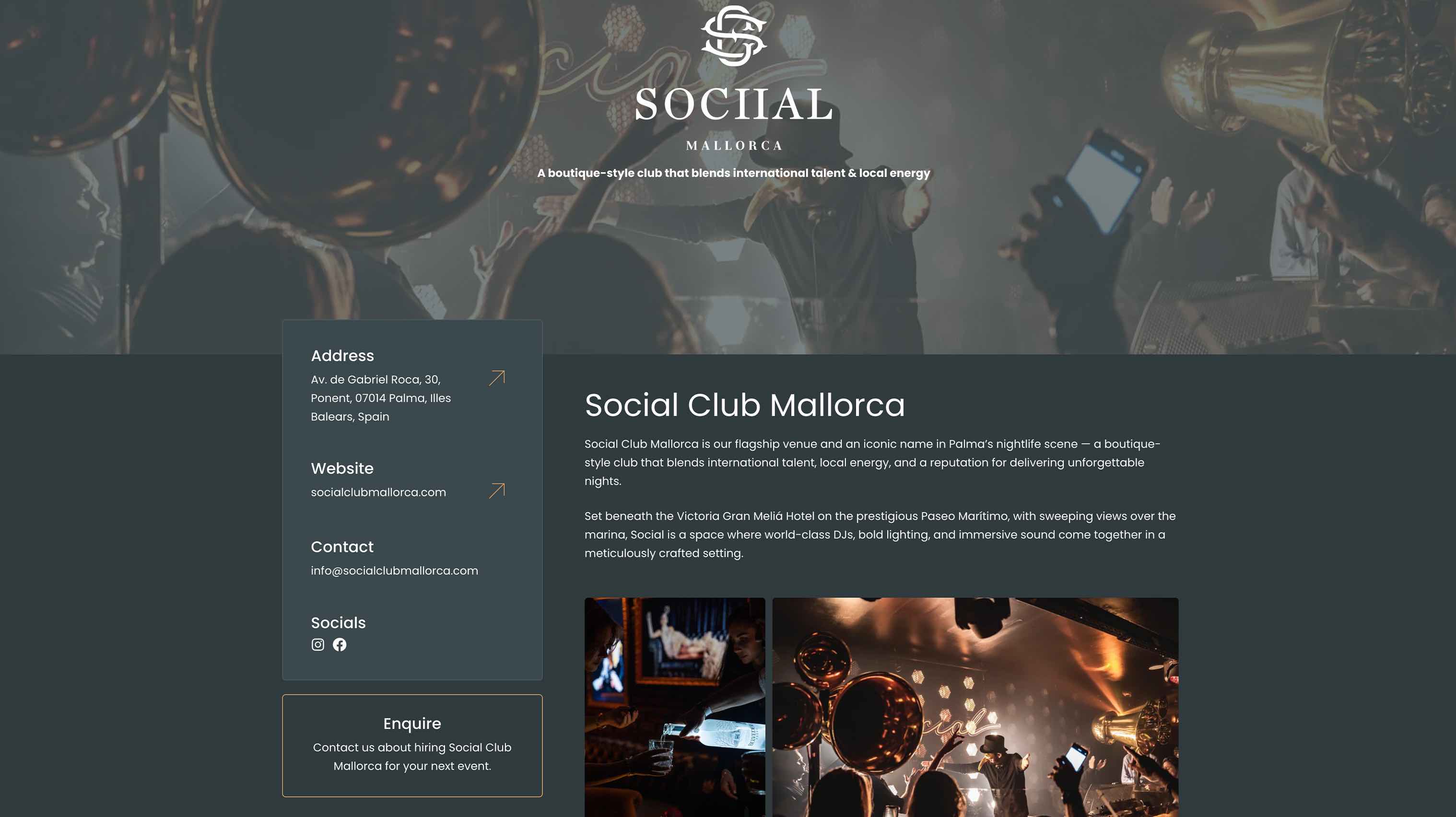 Corporate website for leading hospitality group in Palma