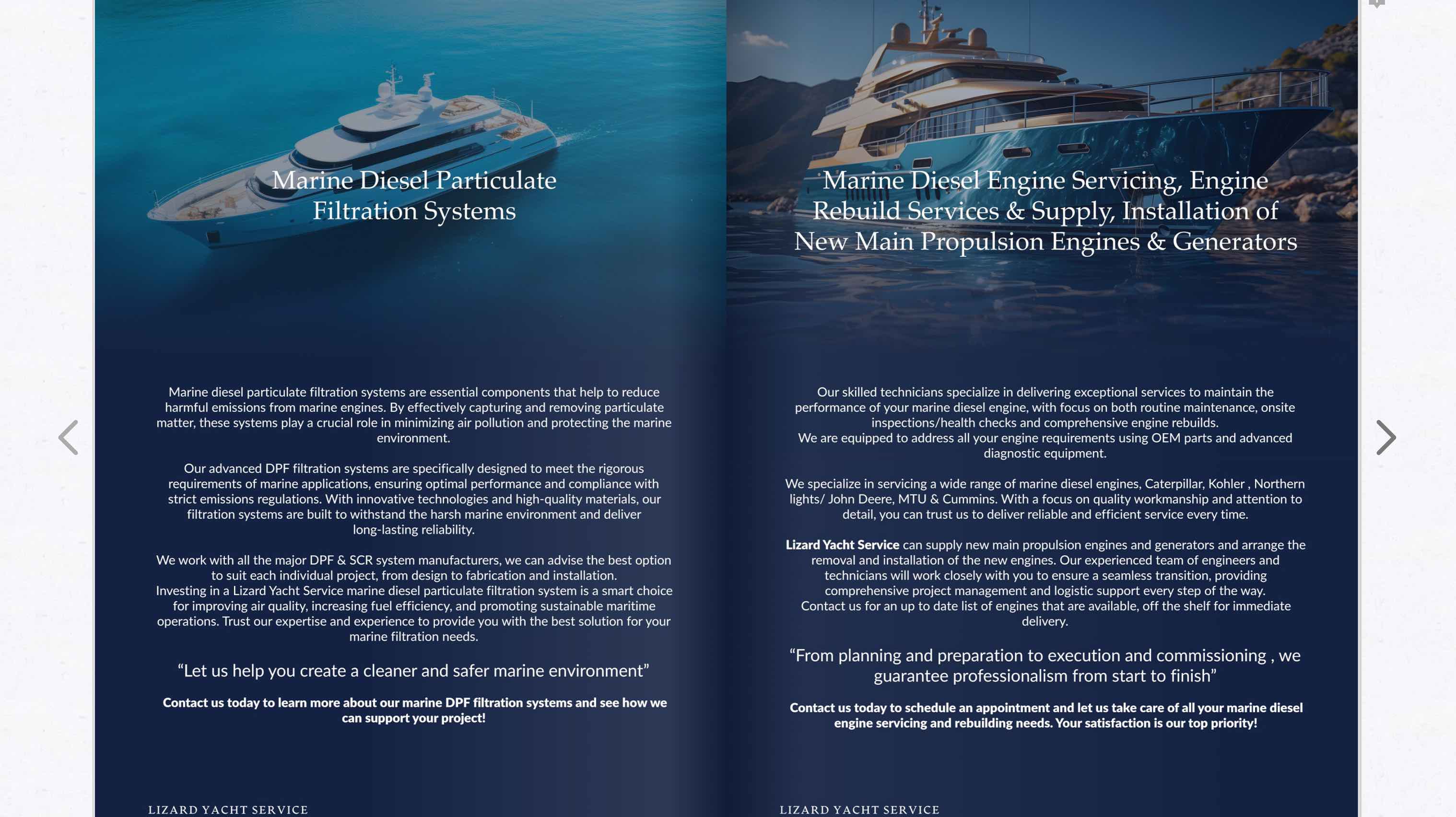 Website and interactive online brochure for UK yacht company