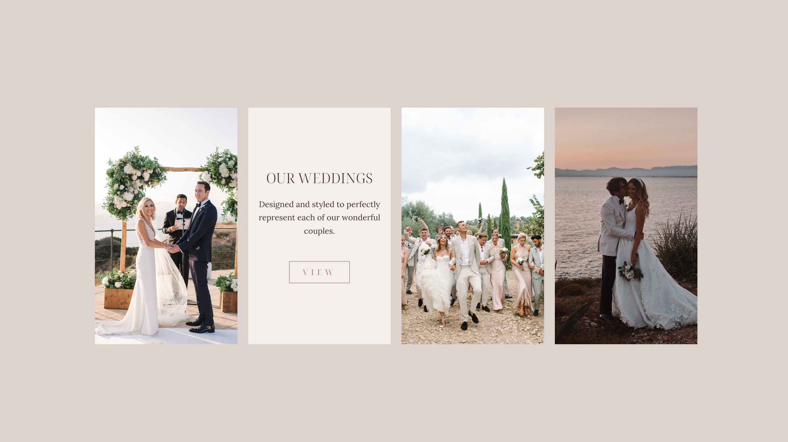 Website design for luxury wedding planner