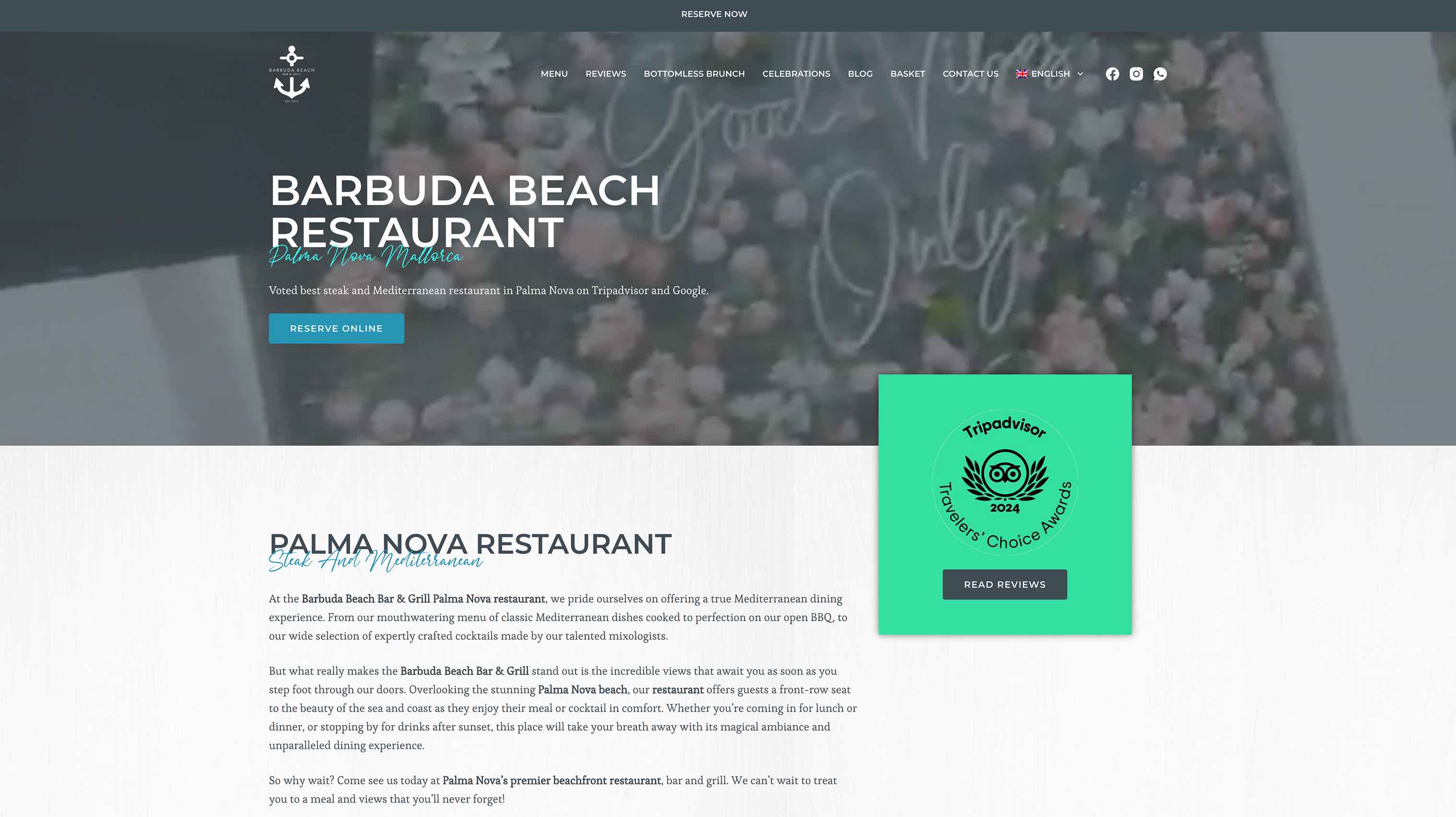 Barbuda restaurant web design