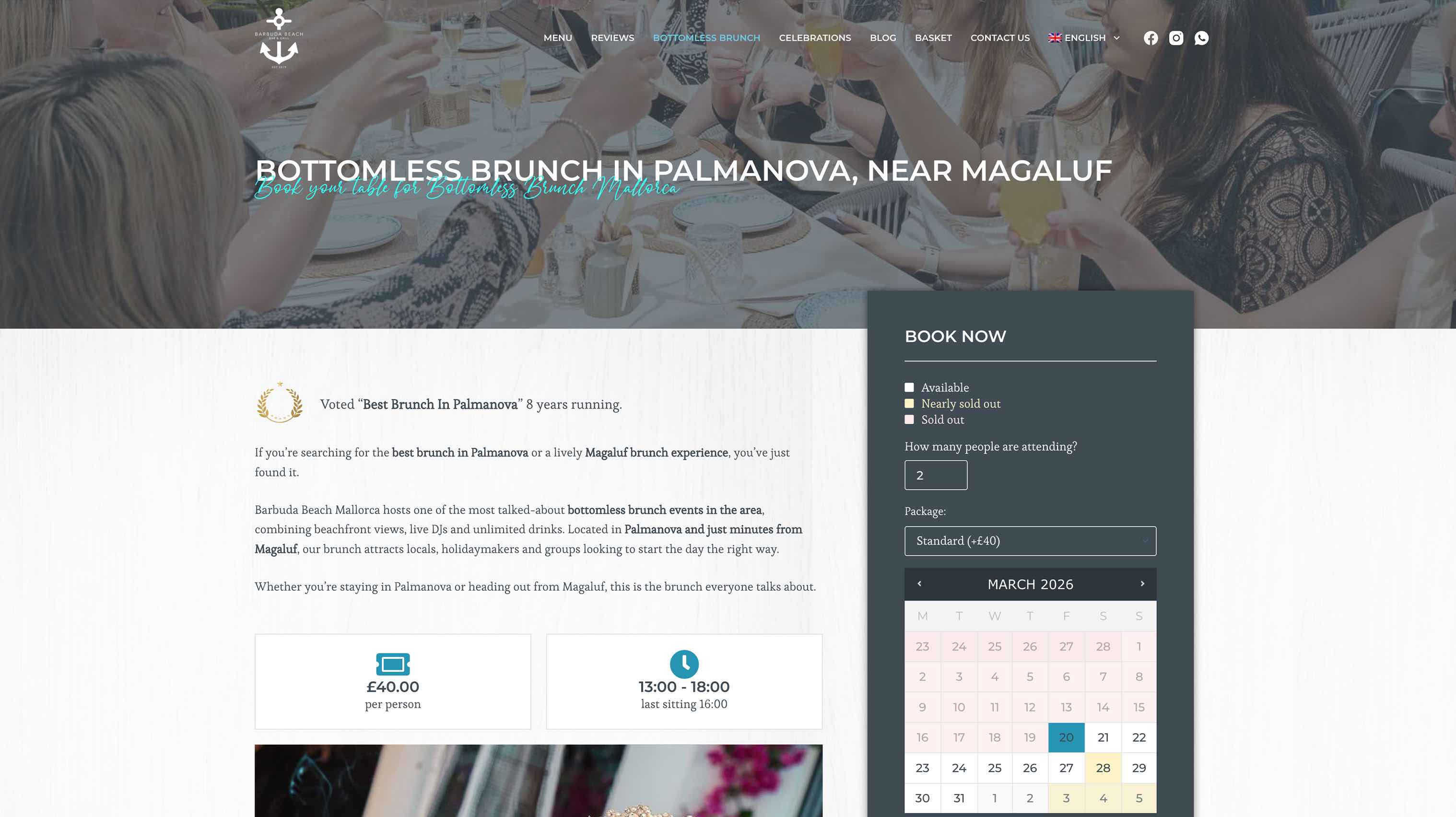 Barbuda restaurant web design