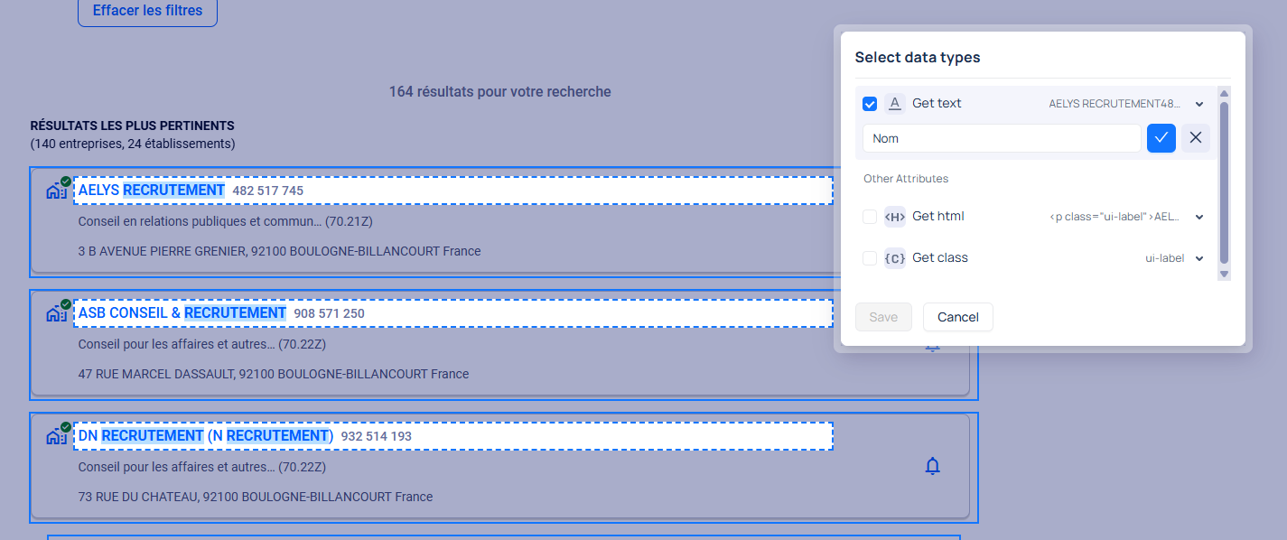 pline - sélection data type - societe.com