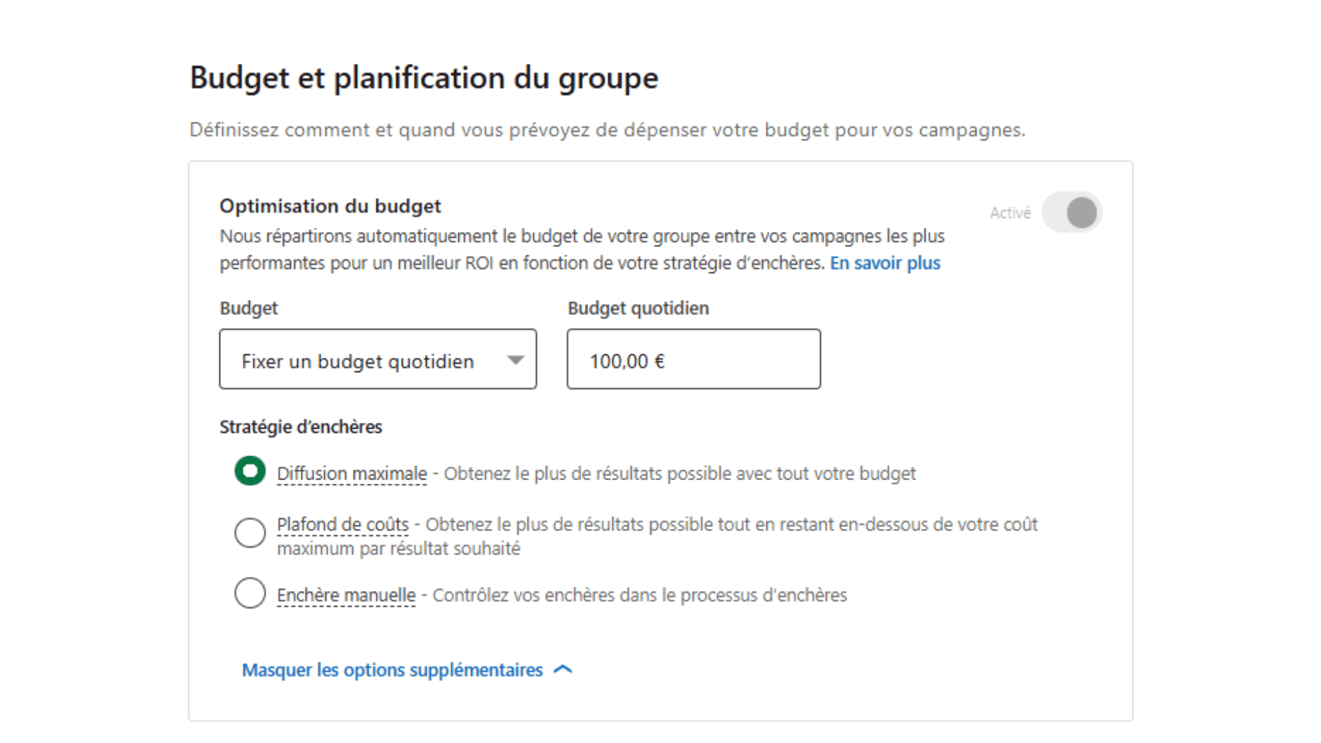 Stratégie d'enchères du groupe de campagnes LinkedIn