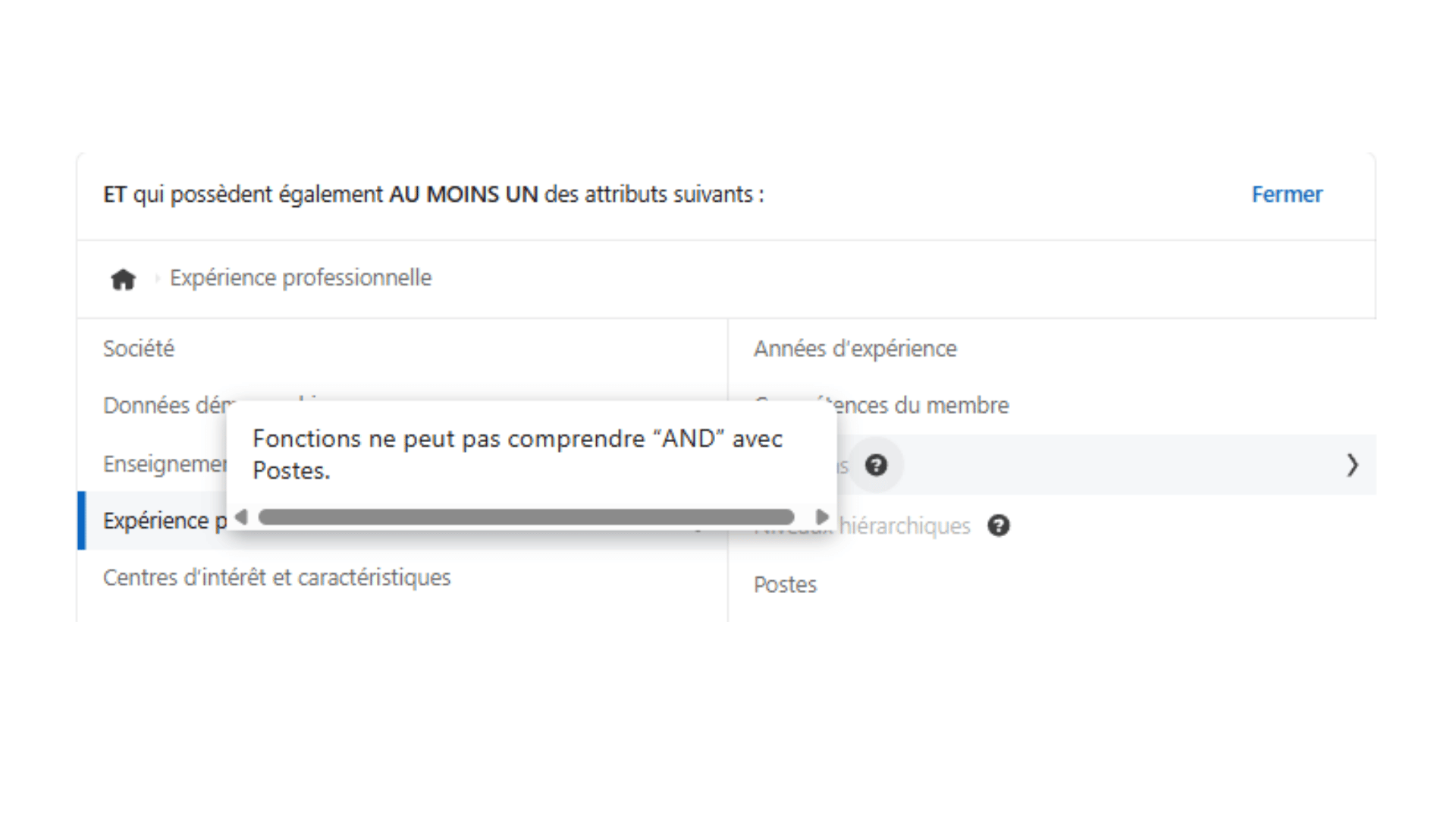 Fonctions et Postes incompatibles sur LinkedIn