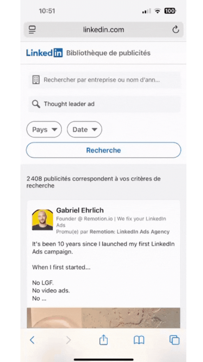LinkedIn ad library