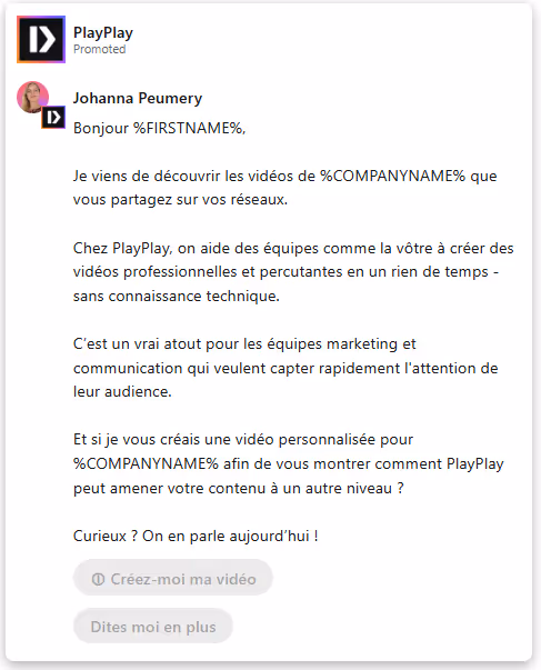Message ad de conversion