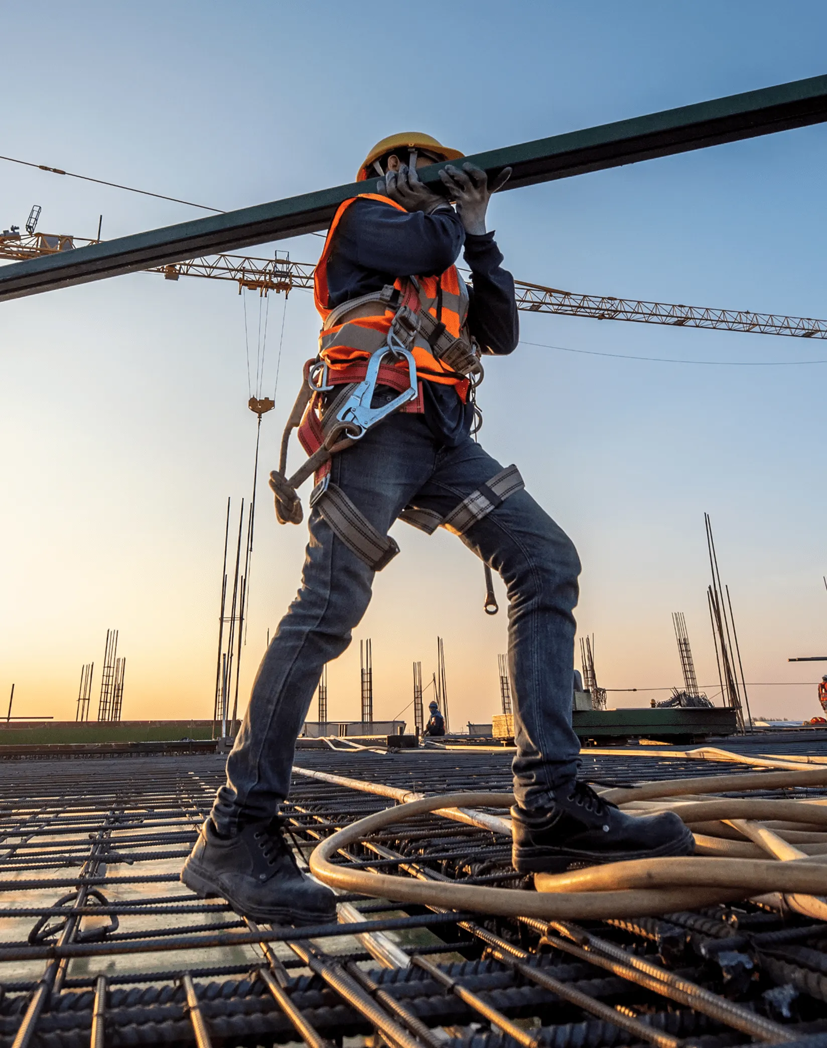 Man working hard in construction