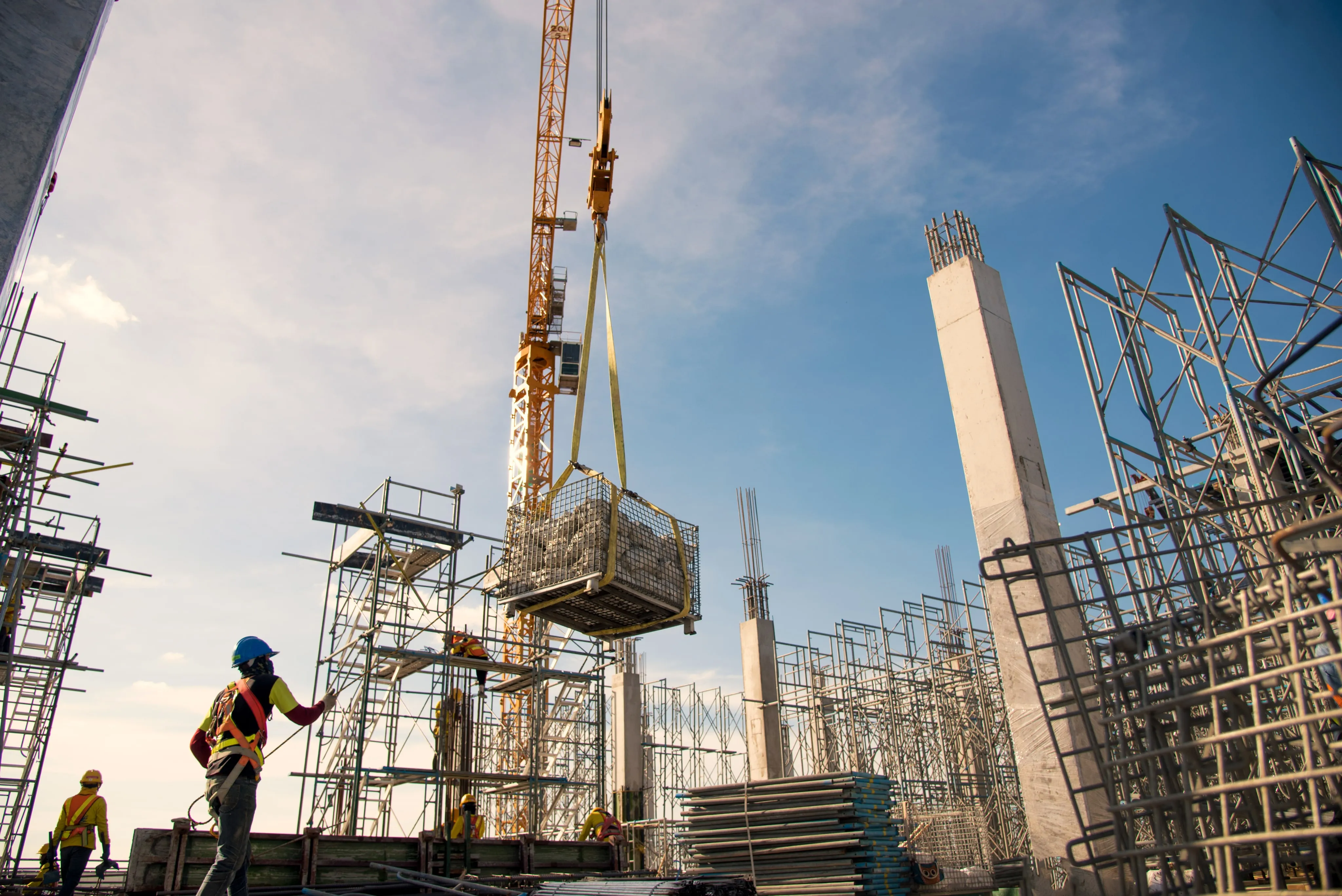 Team of workers in construction