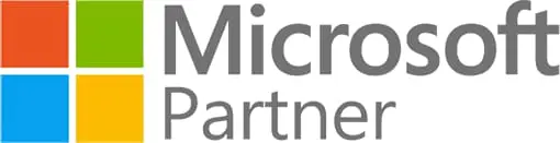 Microsoft Partner logo with four colored squares and gray text.