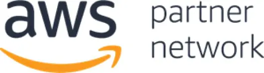 AWS Partner Network logo with the AWS text and curved arrow below, next to the words partner network.