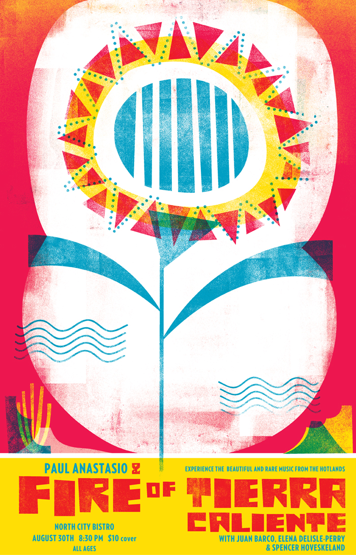 McNamara's poster for theater piece Fire of Tierra Caliente