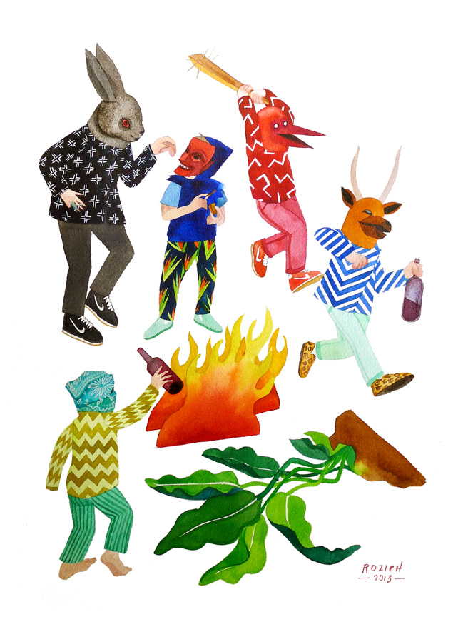 Rozich's illustration "Never Send a Mercenary to Watch Your Kids"