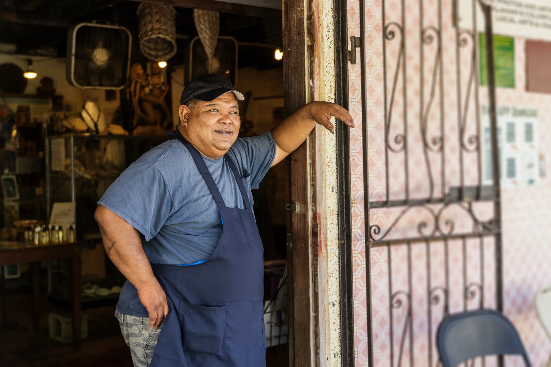 Bakery owner posing with smile