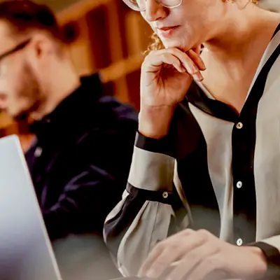 Woman studying for test