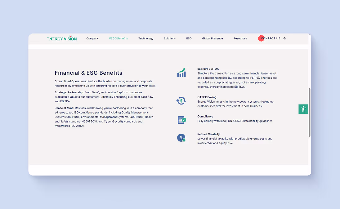 Energy Vision - Website Marketing Writing Example