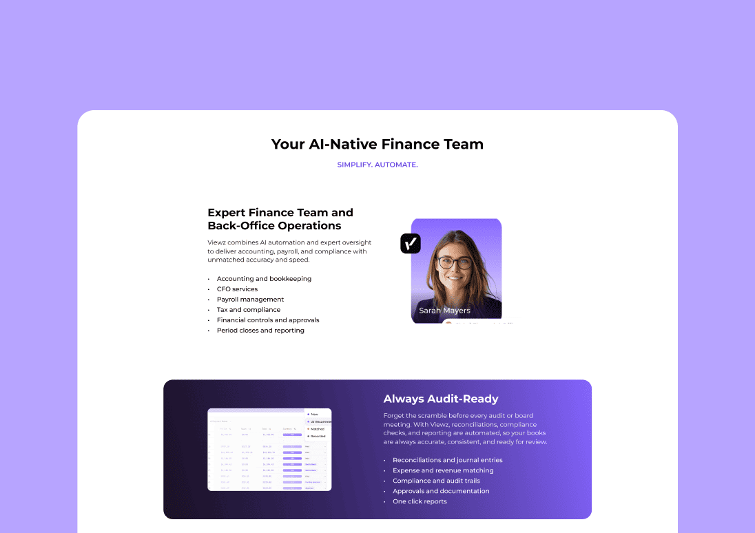 AI native finance team section