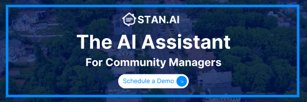 Stan.AI advertisement for AI assistant targeting community managers