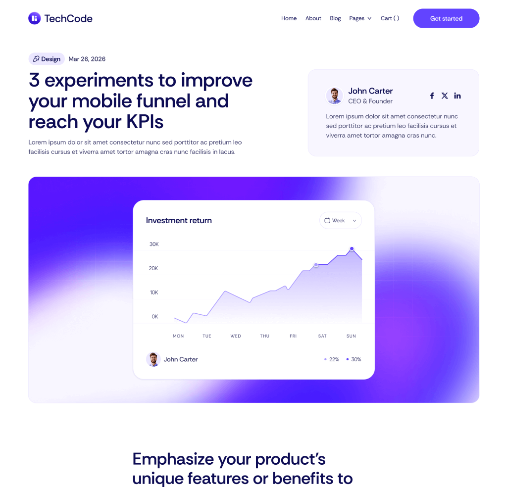 TechCode - Blog Post Page - Saasfy SaaS Webflow Template | Brix Template
