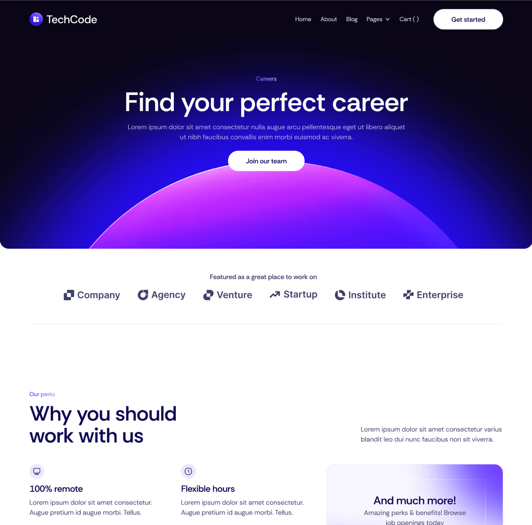 TechCode - Careers Main Page - Saasfy SaaS Webflow Template | Brix Template
