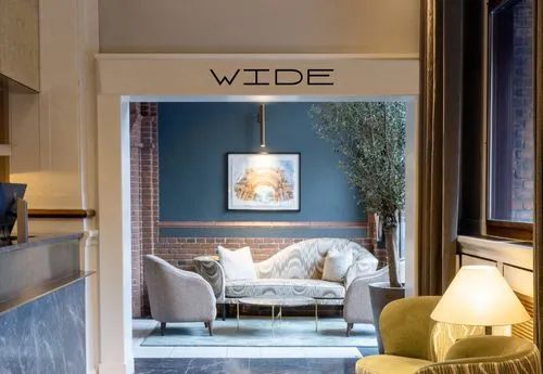 Wide Hotel luxury lobby with modern design.