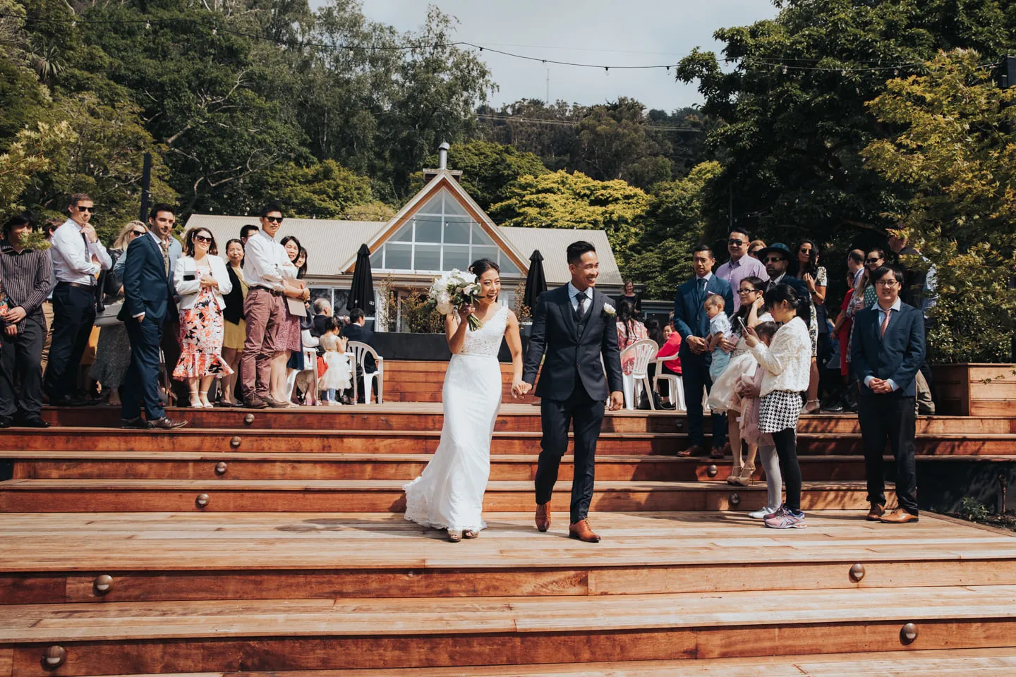 Married couple celebrate on Glenfalloch deck