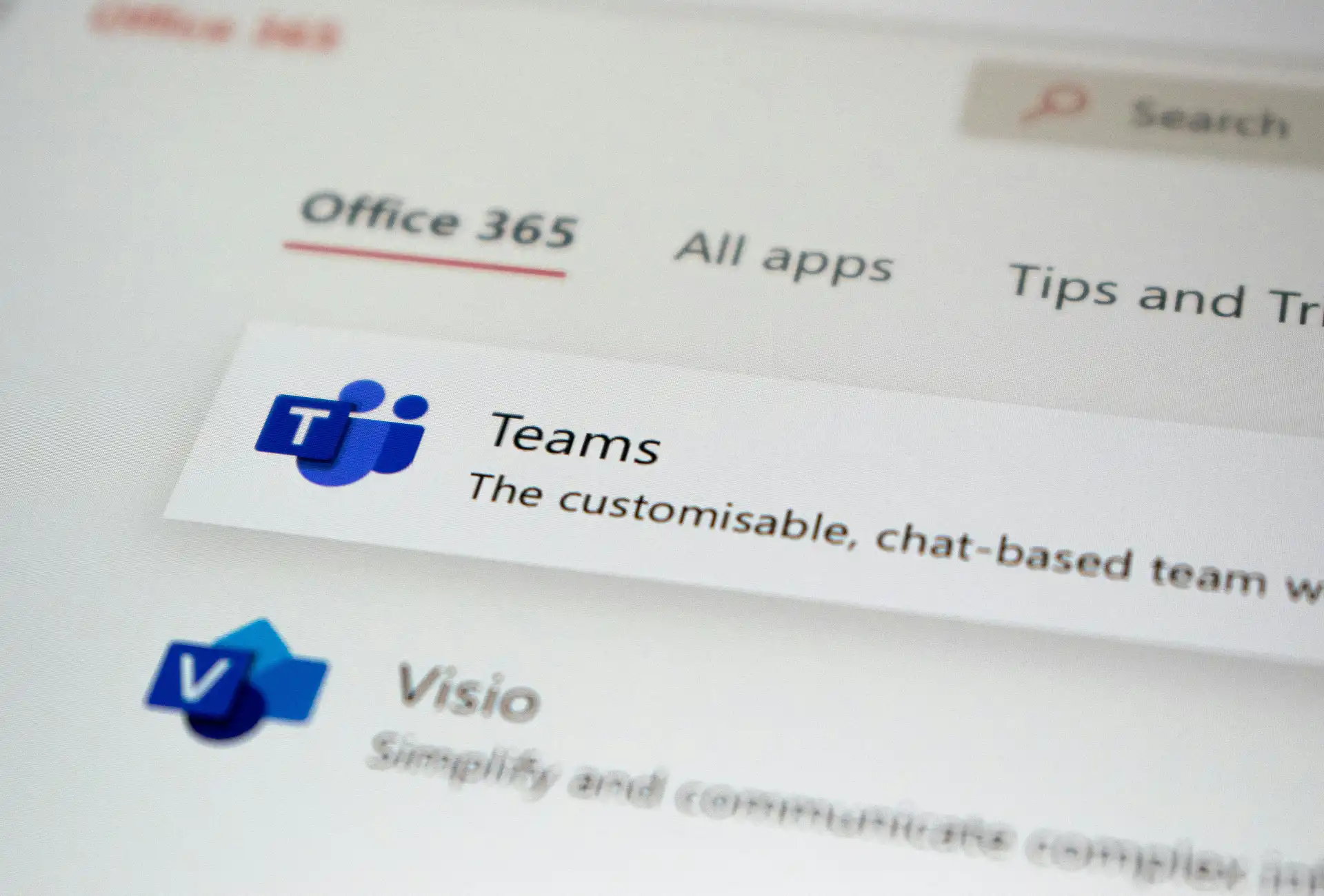 Microsoft Teams app shown on Office 365 dashboard for team communication and collaboration