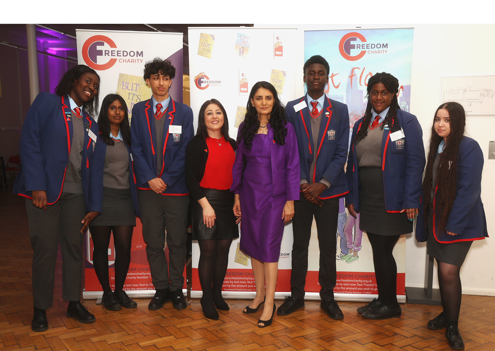 Aneeta Prem with young people through Freedom Charity