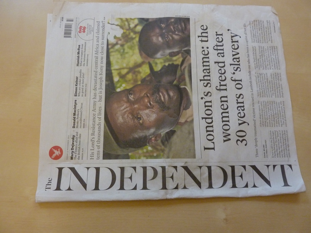 The Independent front-page coverage from the public archive.