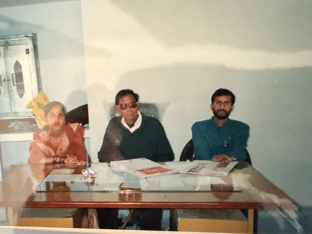 Historic family photograph of the Republic College of India building at Jahu, Himachal Pradesh.
