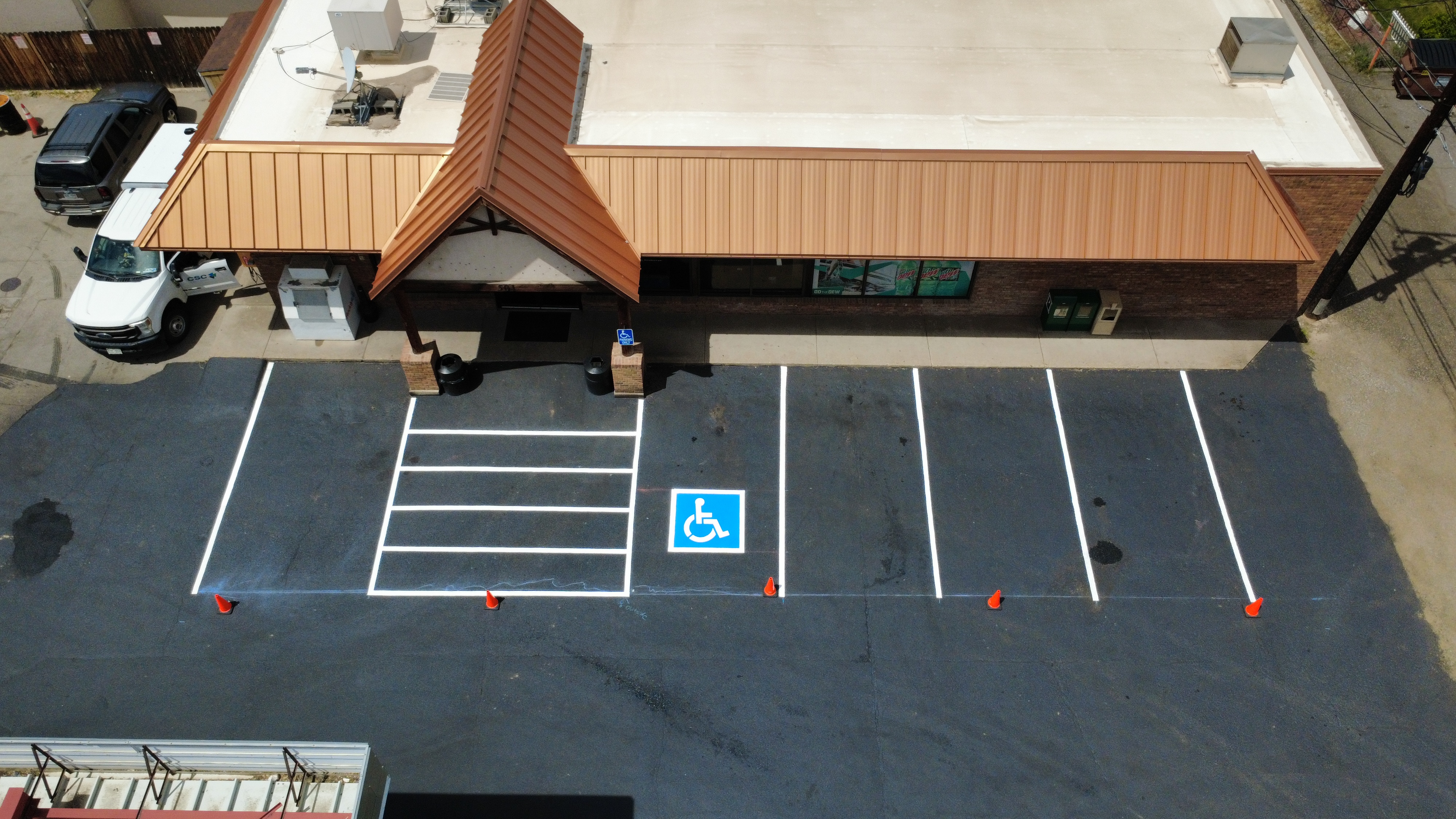 Gas station parking lot project by Grand Valley Parking Lot Services