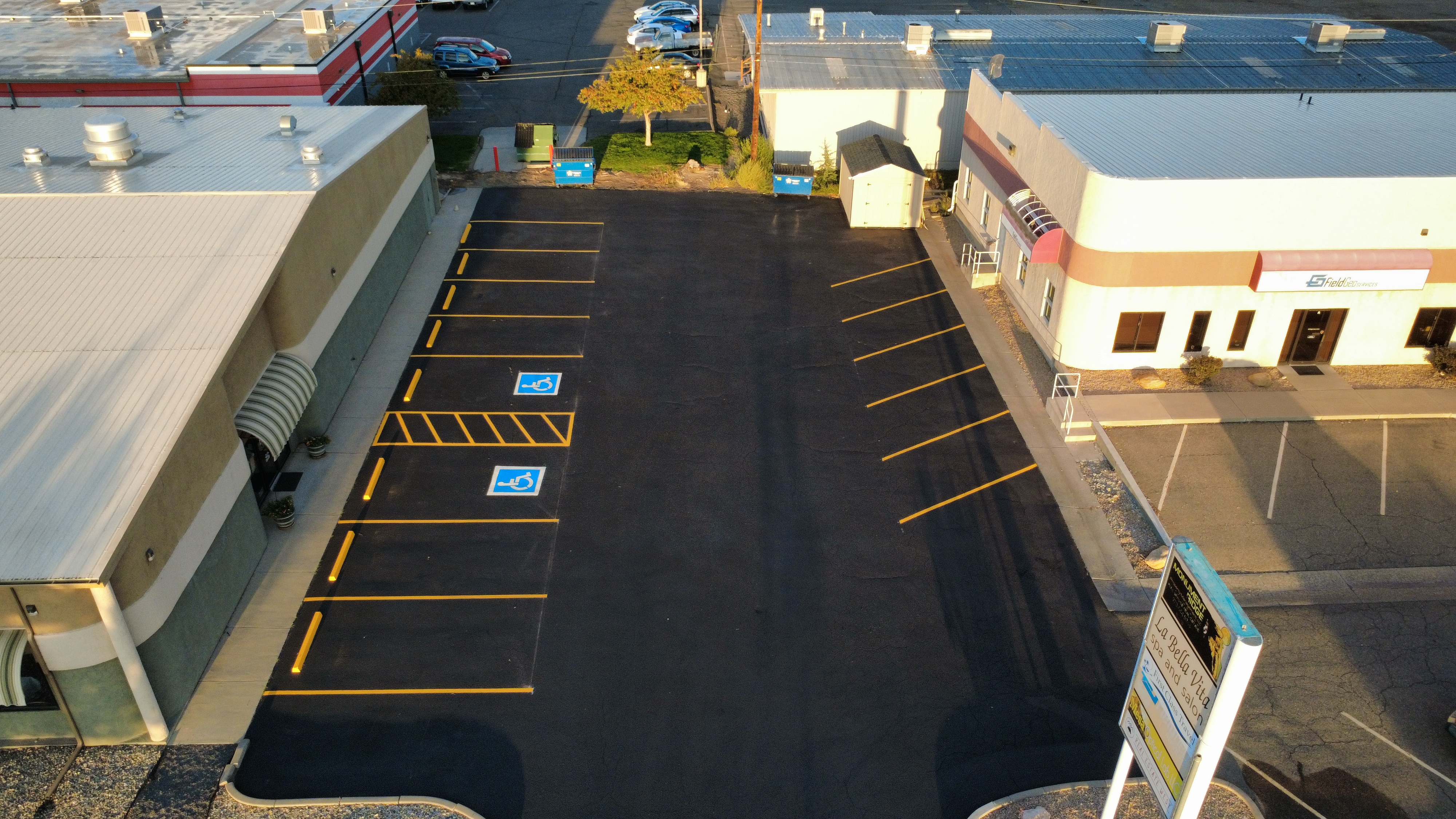 Back Frame parking lot project by Grand Valley Parking Lot Services