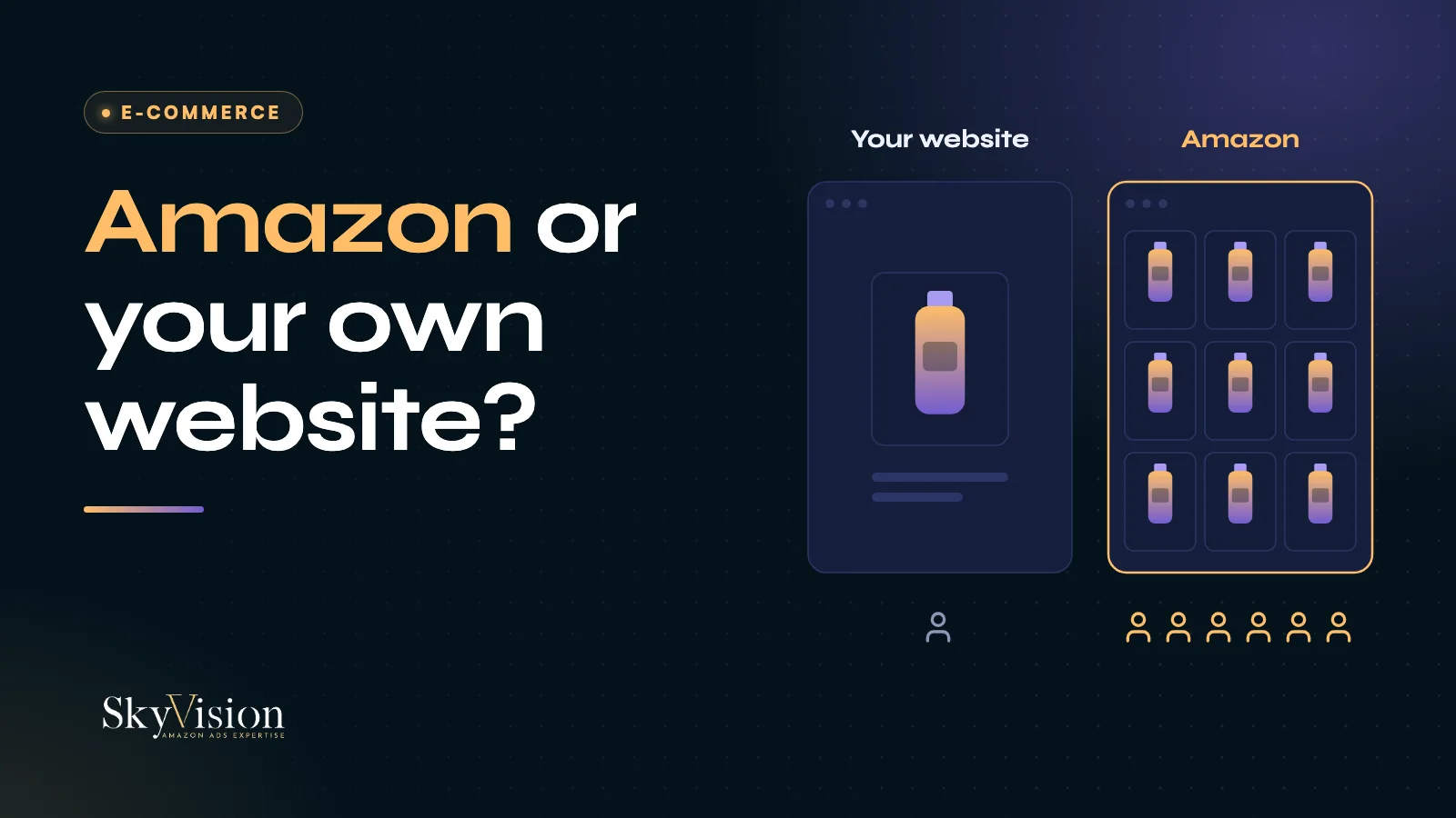 A standalone e-commerce website next to the Amazon marketplace, its catalogue and its audience