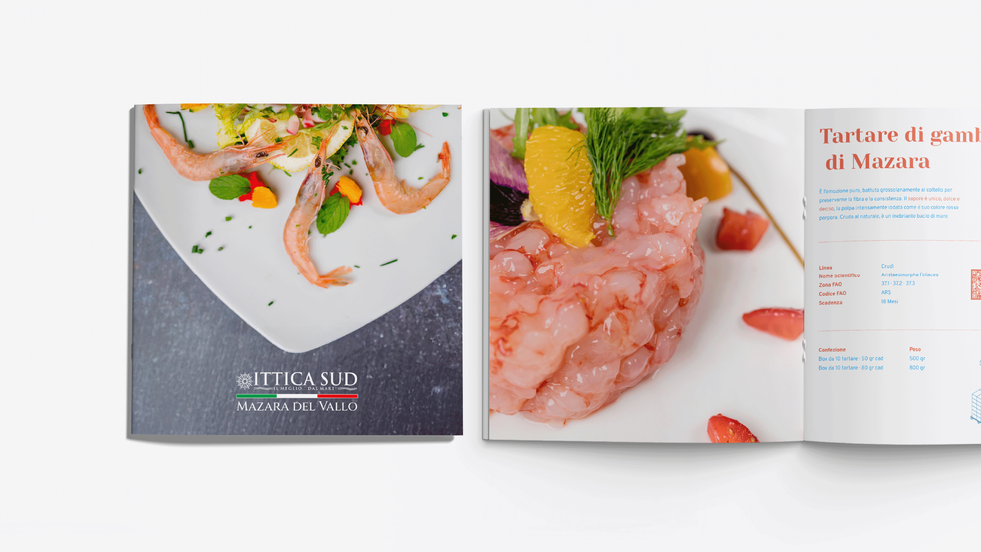 Catalogo Ittica Sud Mazara del Vallo su tartare di gambero rosso con scheda prodotto, Cluster USA, SevenApp