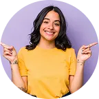 Woman in yellow shirt smiling