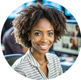 Woman in white shirt smiling