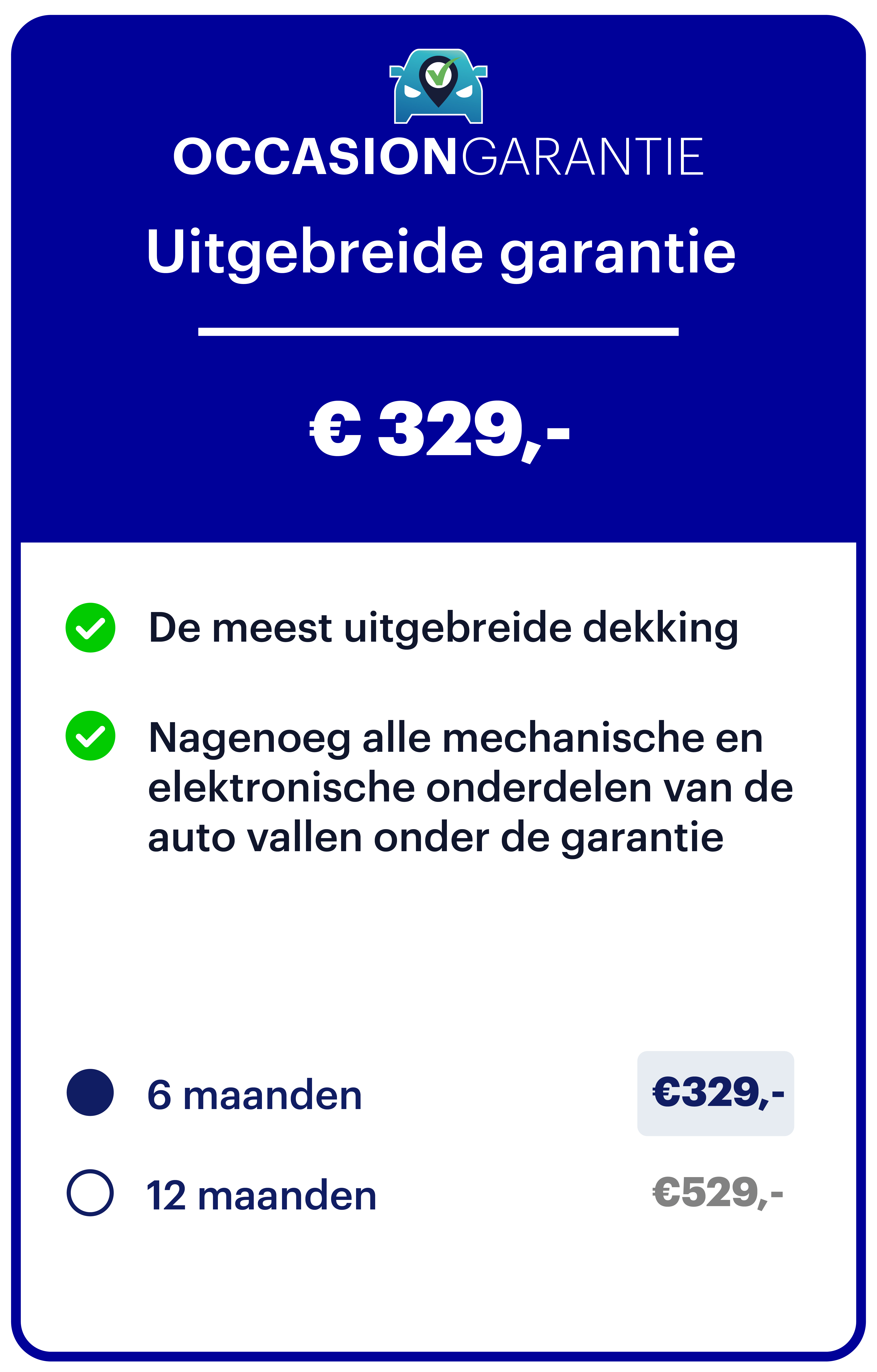 Occasiongarantie Uitgebreide garantie
