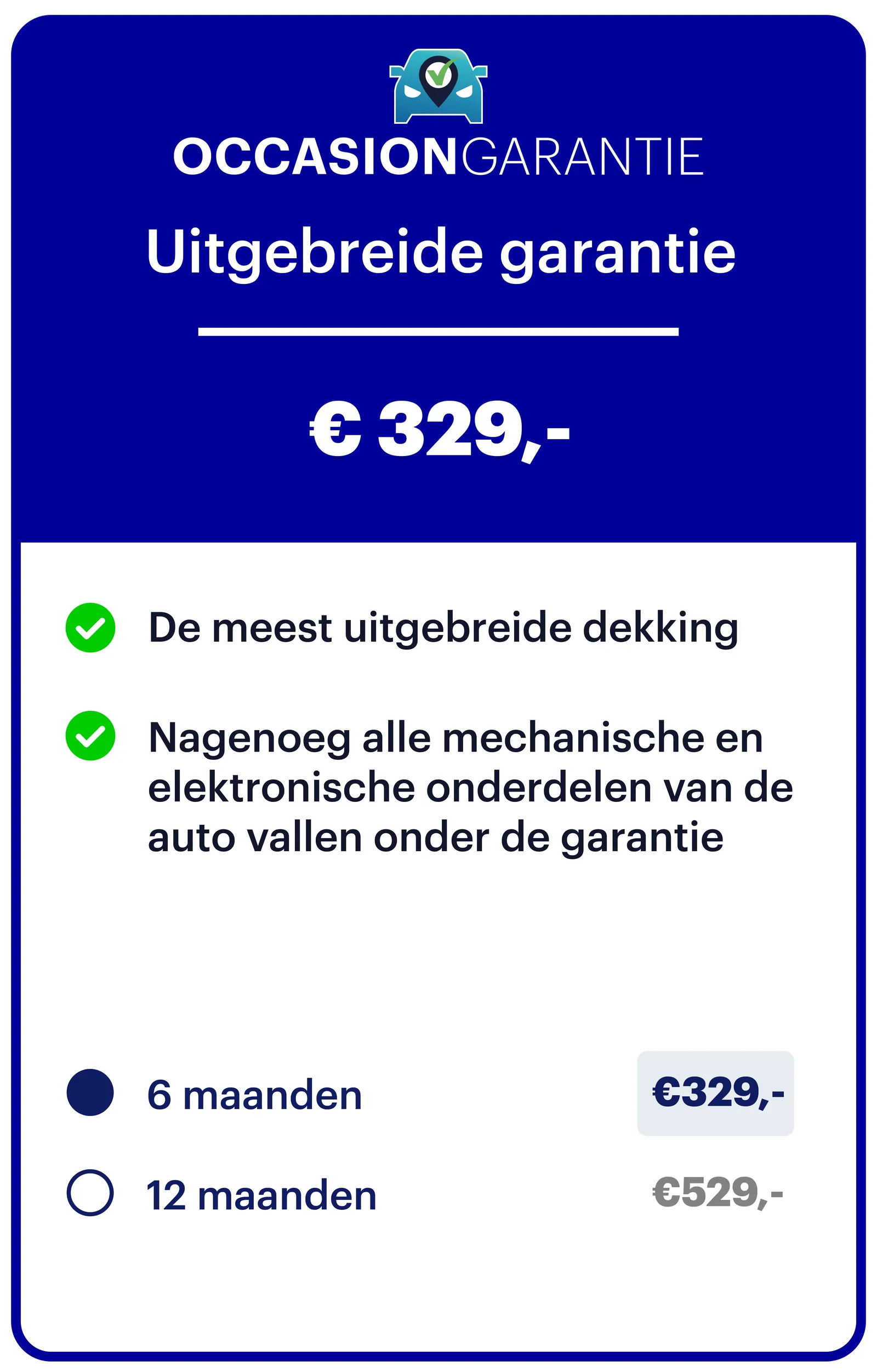 Occasiongarantie Uitgebreide garantie