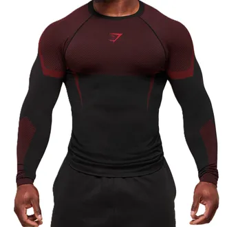 Gymshark Onyx 5.0 Seamless Red Long Sleeve Tee