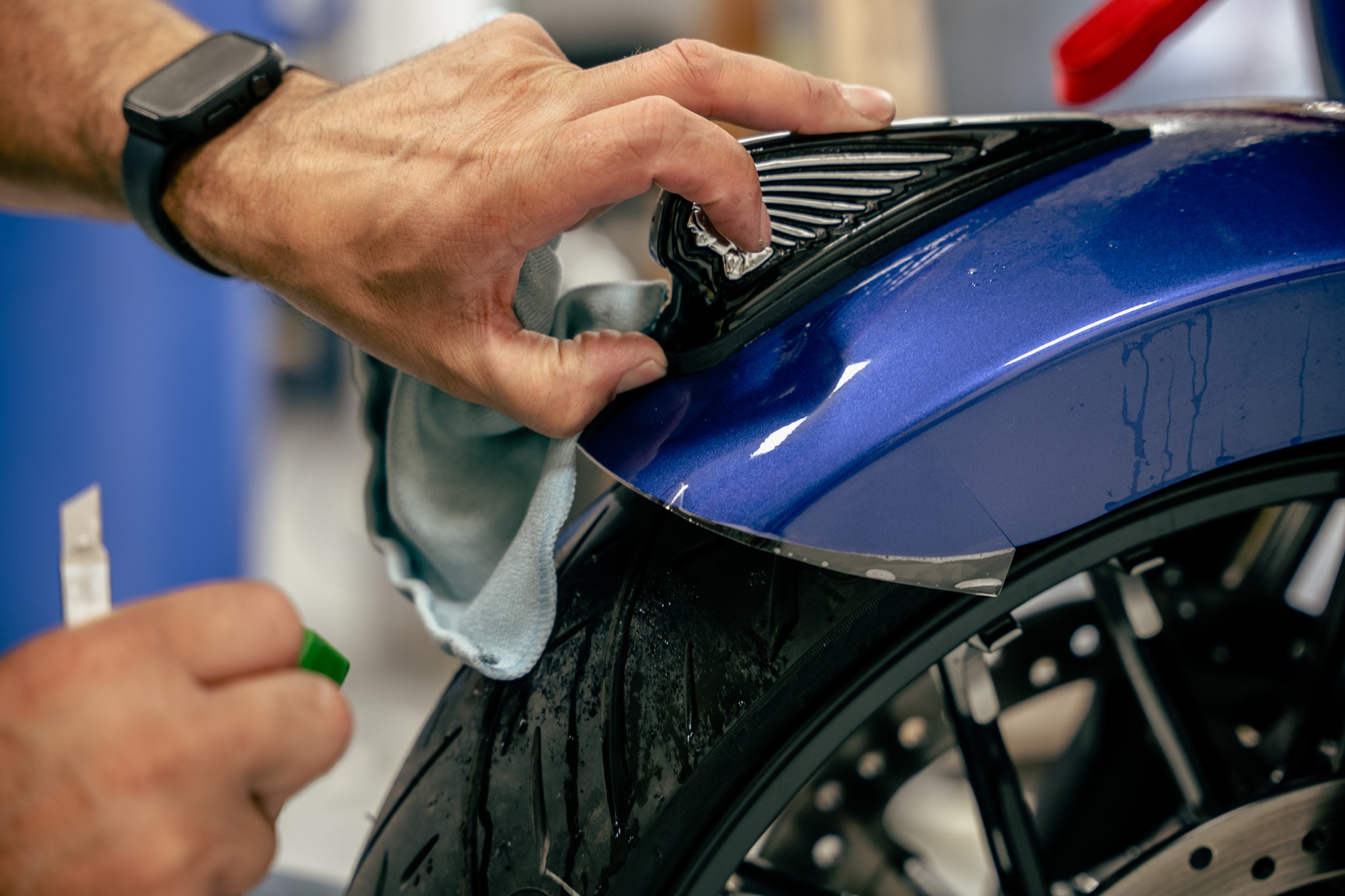 Rick Installing PPF On A Tesla In Roseville, Minnesota