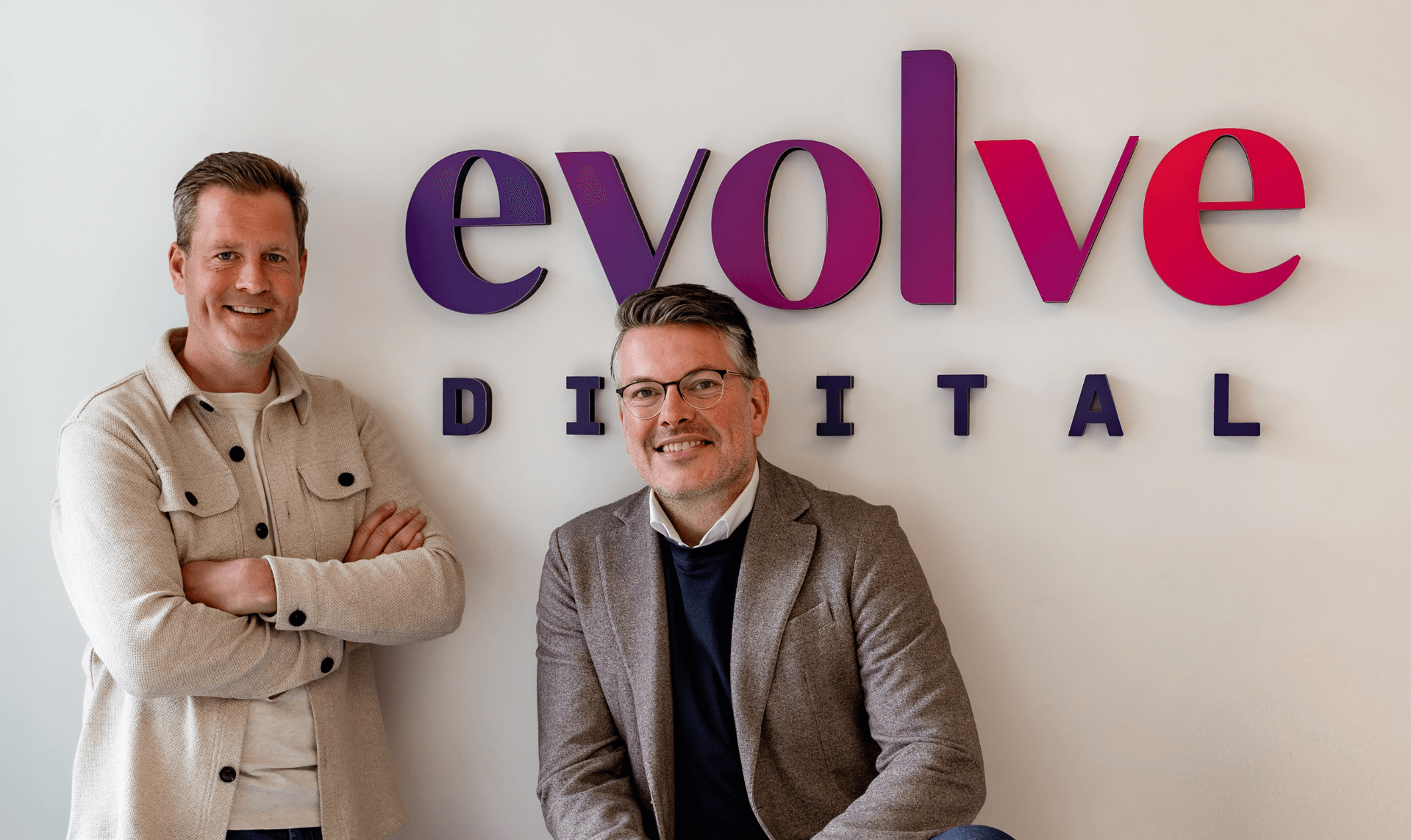 Een foto van Tomas en Joris, oprichters van Evolve Digital