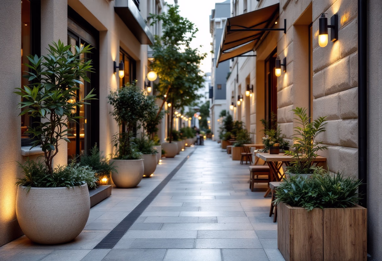 [background image] image of an inviting urban street near the restaurant
