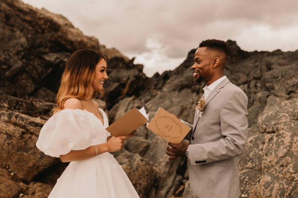 man and woman getting married - destination wedding