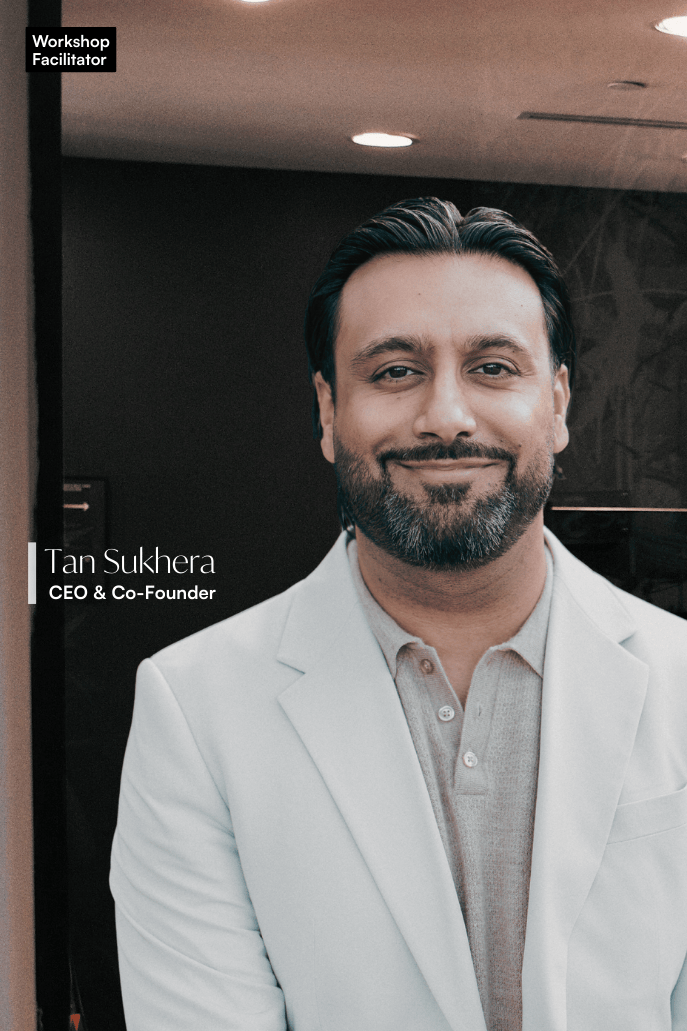 image of Piar's CEO & Co-Founder, Tan Sukhera with the words "workshop facilitator" on it