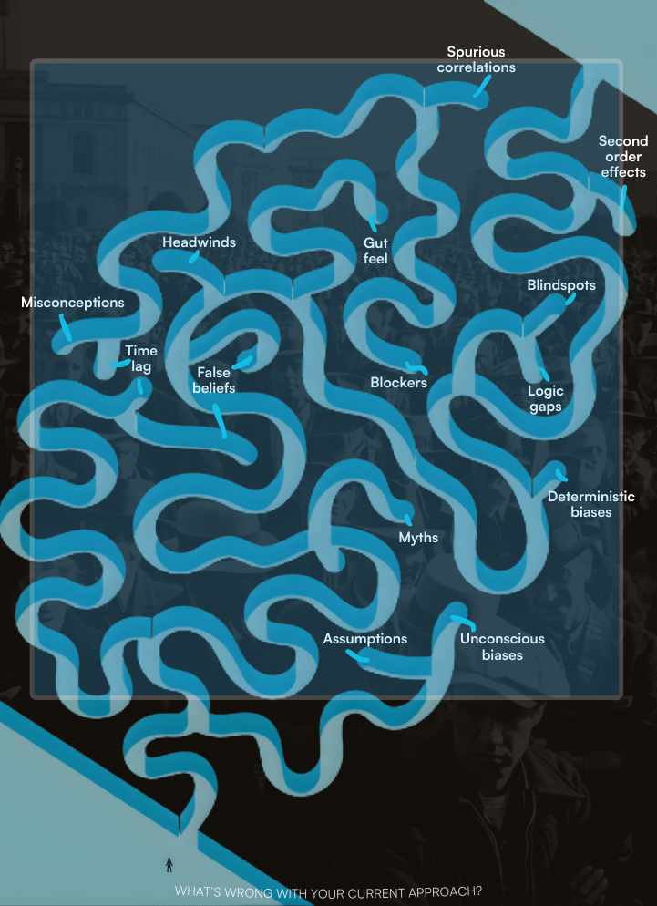 Image of PR & Comms leader in meeting, with caption showing she's noticing her colleague's biases because of her training with Piar