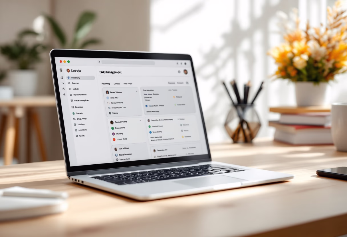 interface of task management module (for a productivity tools business)