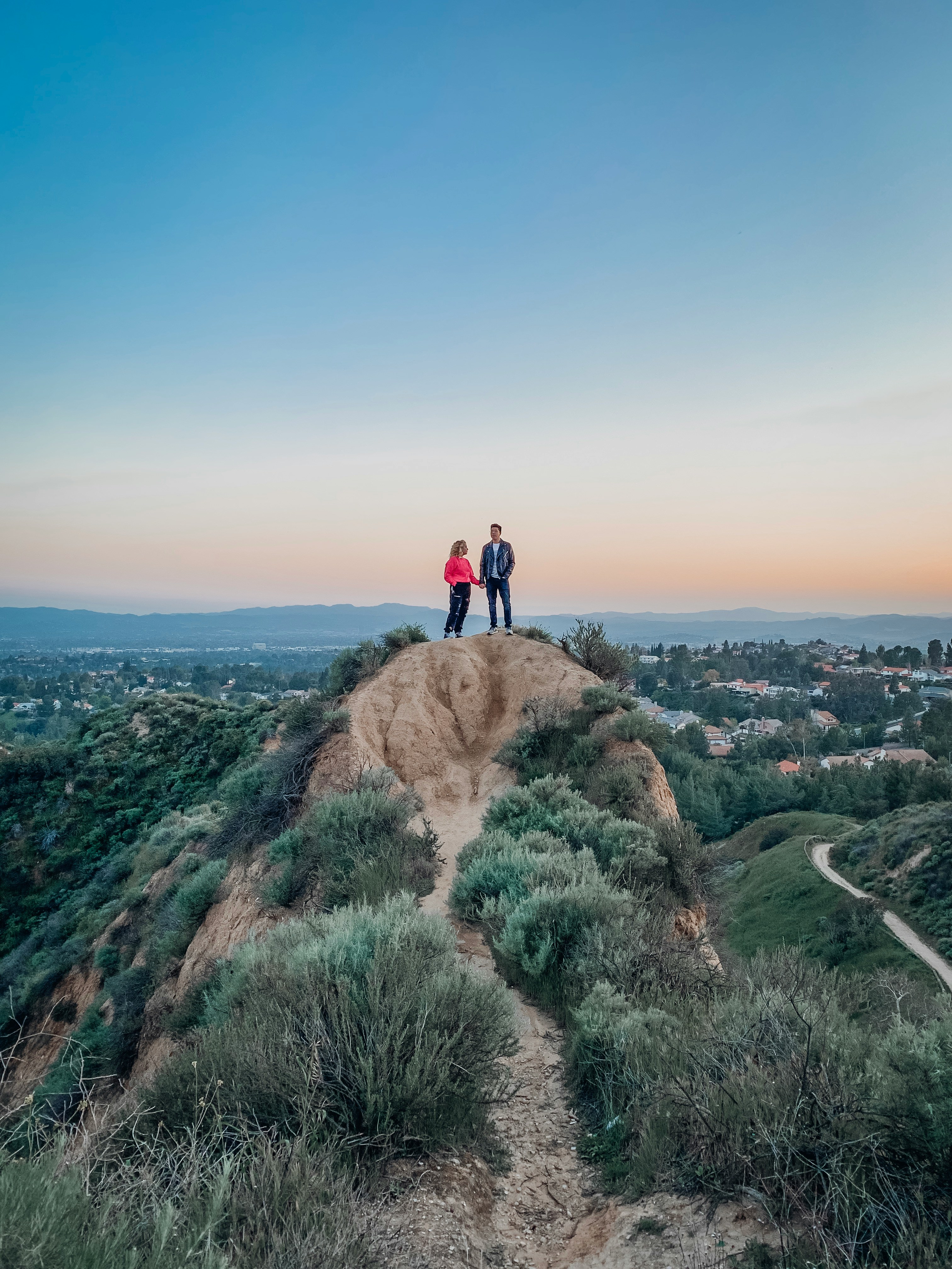 Couple hiking together in West LA