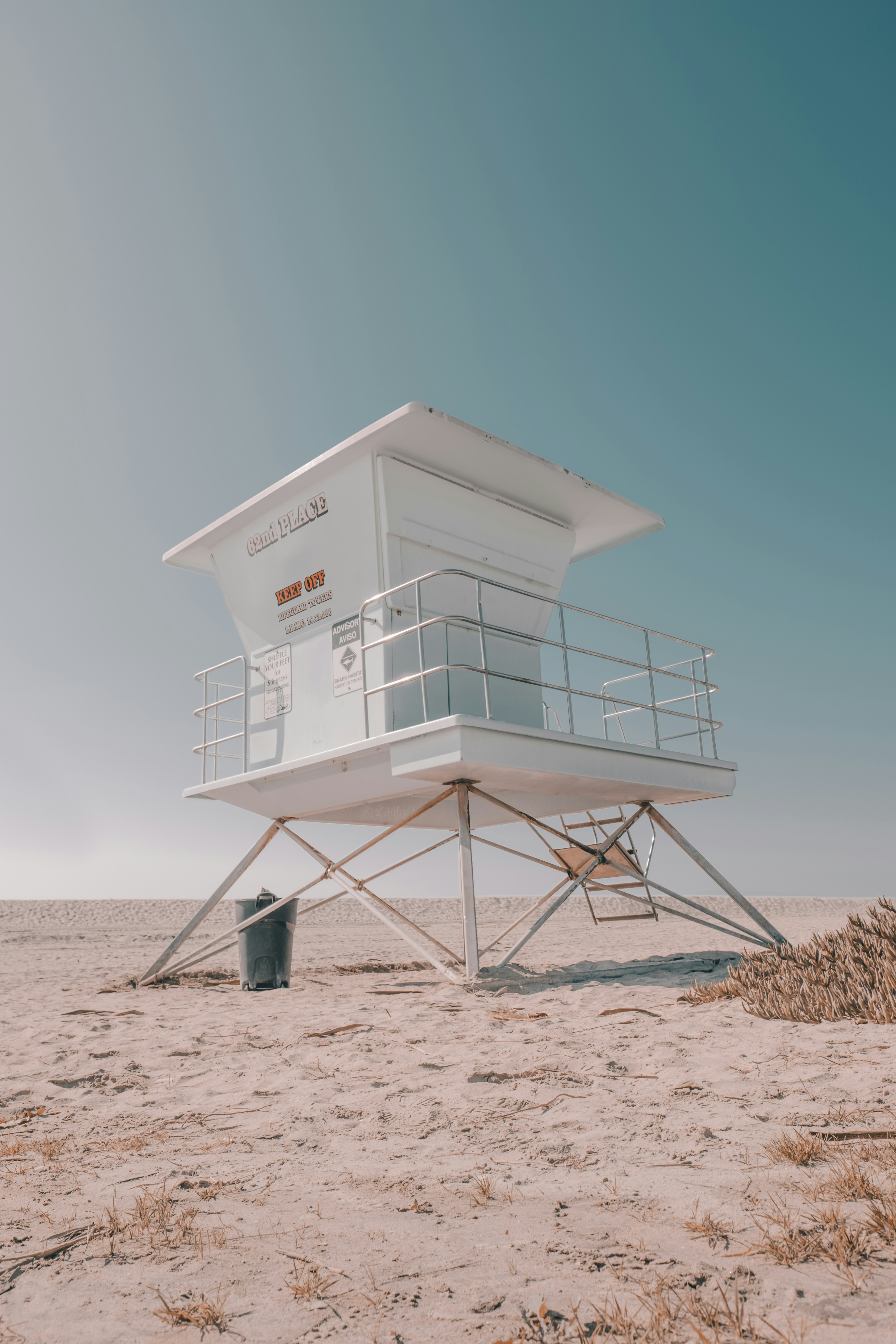 Lifeguard tower on the beach in Venice, California