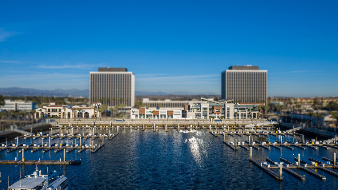 Marina del Rey harbor at sunset