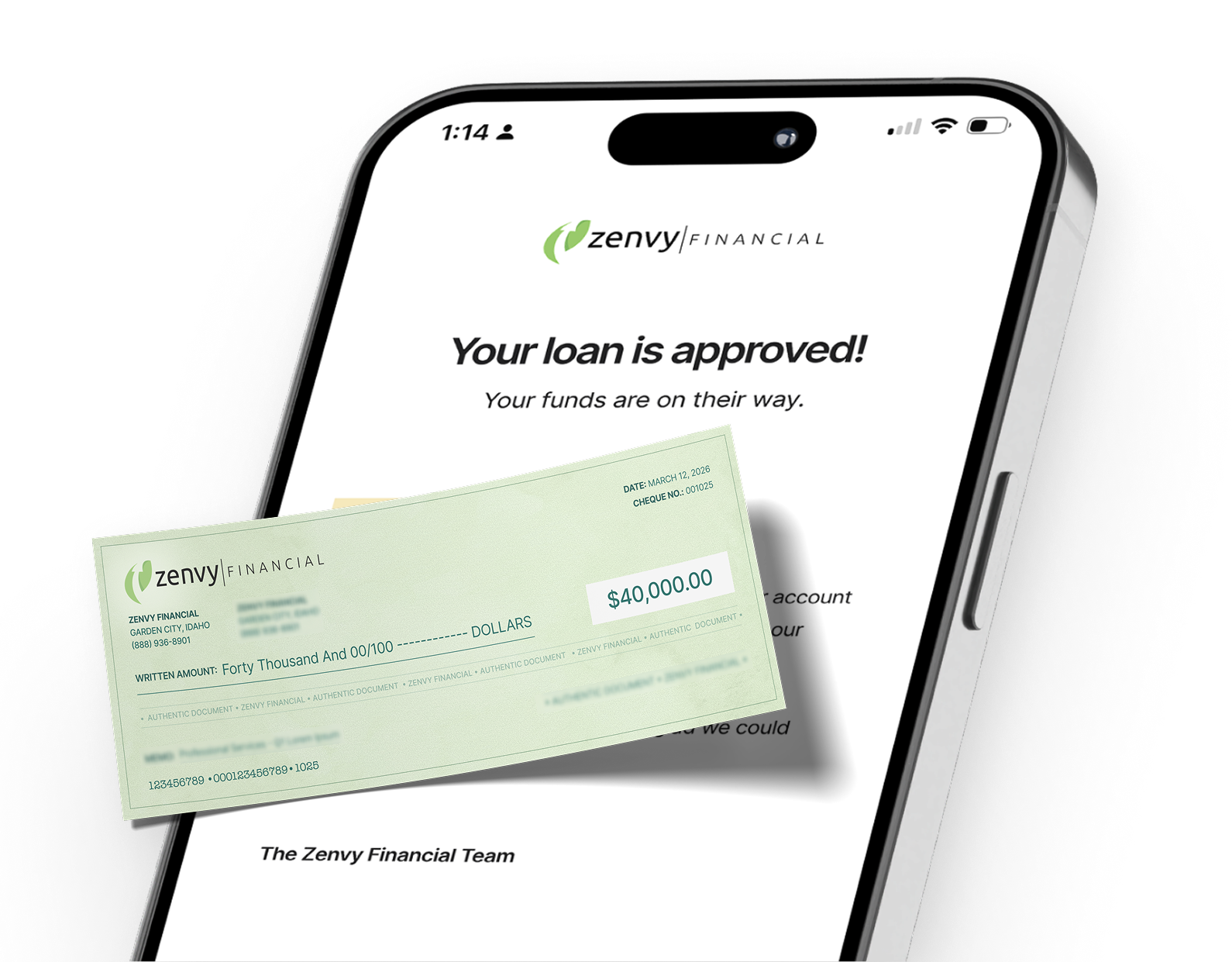 Sign and receive funds — approval screen